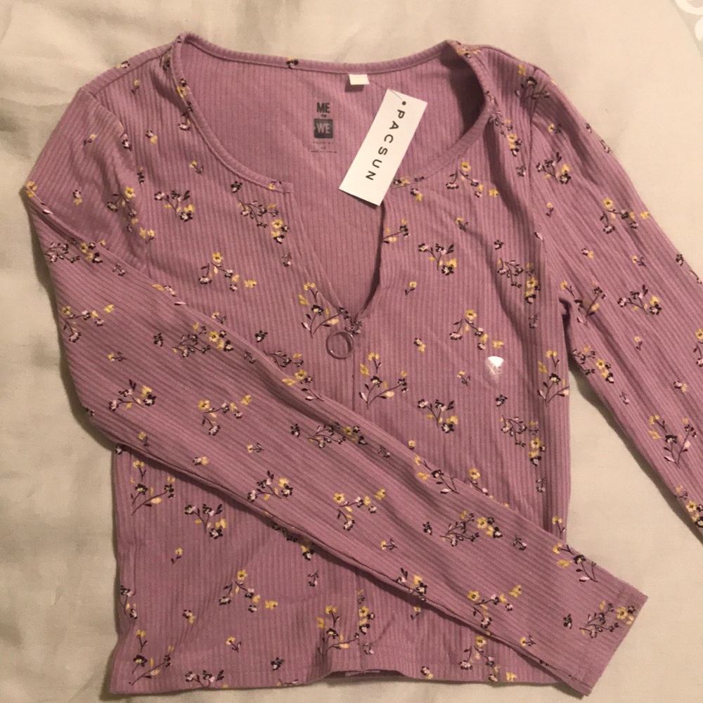 purple floral pacsun long sleeves